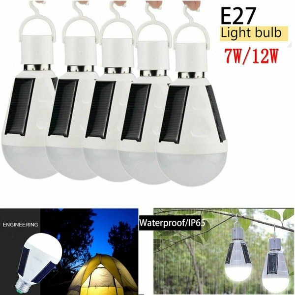 Portable Solar Panel Powered LED Lights Bulb Light Tent Lamp Camping  Out/Indoor