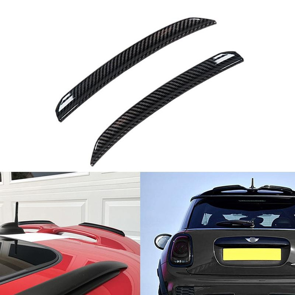 For Mini F56 F55 S/JCW Rear Roof Spoiler Extension Lip Wing Fins Carbon ...
