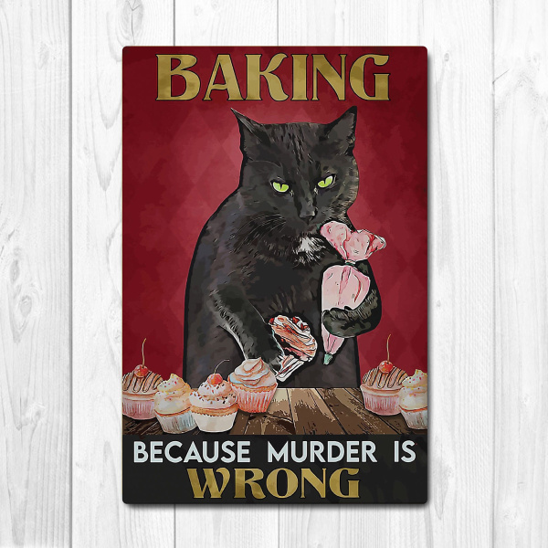 Baking Murder Is Wrong Custom Poster, Funny Kitchen Decor - Wander