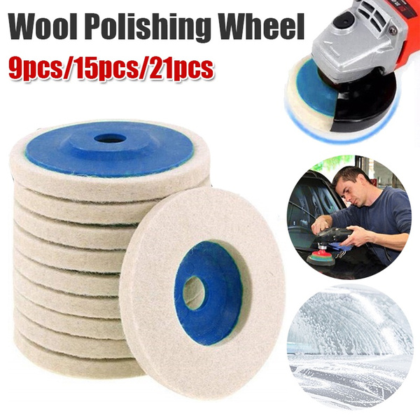 9/15/21PCS Wool Polishing Wheel Buffing Pads 4 Inch 100mm Angle