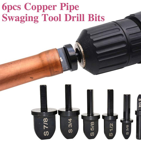 Swaging Tool Drill Bit Set Copper Pipe Swaging Tool Tube Expander Hex Shank 1/5x