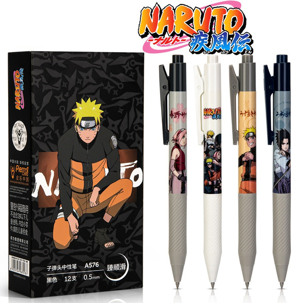 0.5MM Naruto Anime Gel Pen Middle School Students 0.5mm Bullet Head Press  Black Writing Pen Portable Naruto Signature Pen