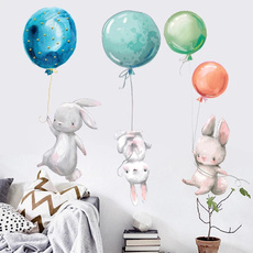 kids wall stickers, Colorful, bunny, greybunnywallsticker