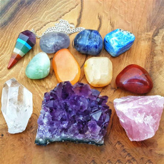 chakrastoneset, crystalcluster, quartz, chakrastone