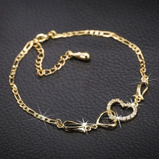 Crystal Bracelet, 18k gold, 발찌, Chain