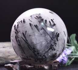 tourmalinesphere, quartz, polished, Gifts