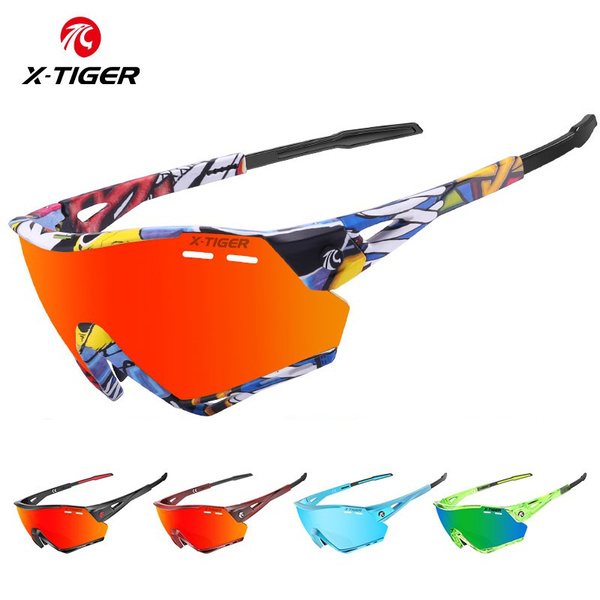 X-TIGER New Arrival Polarized Sports Cycling Sunglasses with 5  Interchangeable Lenses，Men Women Youth Baseball Fishing Cycling Running  Golf Motorcycle Tac Glasses UV400