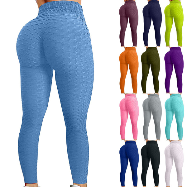 Butt Lifting Anti Cellulite Leggings for Women Textured Ruched Tights High  Waisted Yoga Pants Tummy Control Legging Pant