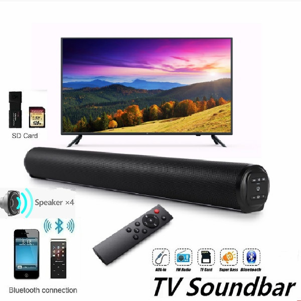 BS10 20W Super Power Wireless Bluetooth Soundbar Speaker Subwoofer TV Home  Theater Soundbar with Remote Control sound-bar