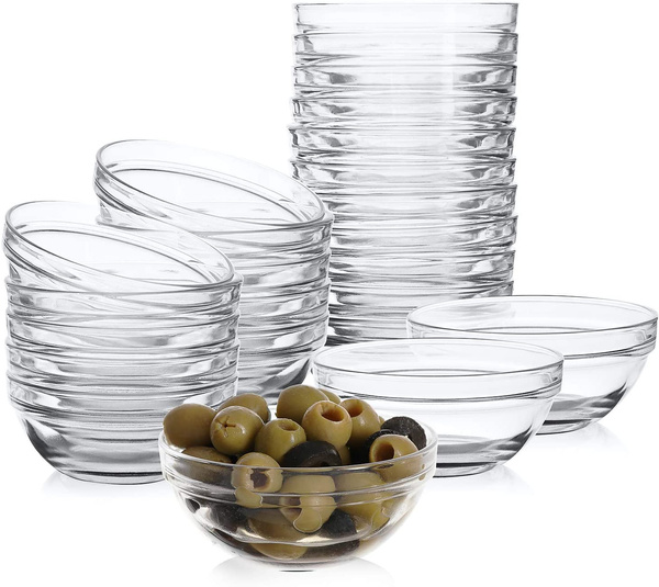 SQARR Small Glass Bowls with Lids - Perfect Prep Bowls for  Kitchen Lovers - Mini Bowls for Candy, Dessert, Nuts, Party, Dips,  Condiments, Sauces, Ingredients (12 set) : Home & Kitchen