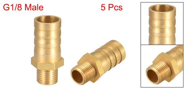 Brass Barb Hose Fitting Connector Adapter 12mm Barbed x 1/8