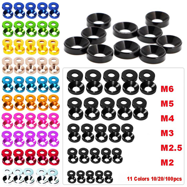 Colorful Aluminum Washers Gasket for M2 M2.5 M3 M4 Socket Head Cap Screws Bolts 