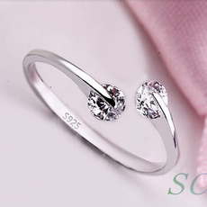 s925sliver, wedding ring, Openings, Simple