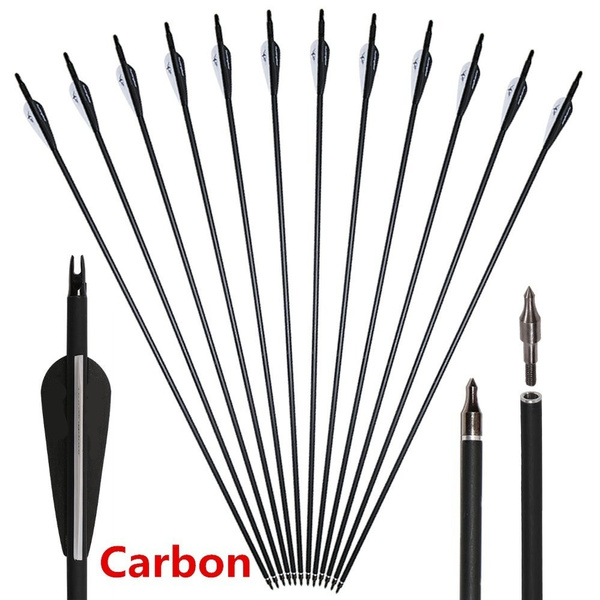 2021 New Carbon 30\ Archery Carbon Target Arrows Hunting Arrows with Adjustable Nock and
