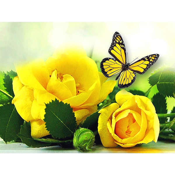 DIY 5D Diamond Painting Flower Full Drill With Number Kits Home Decor ...