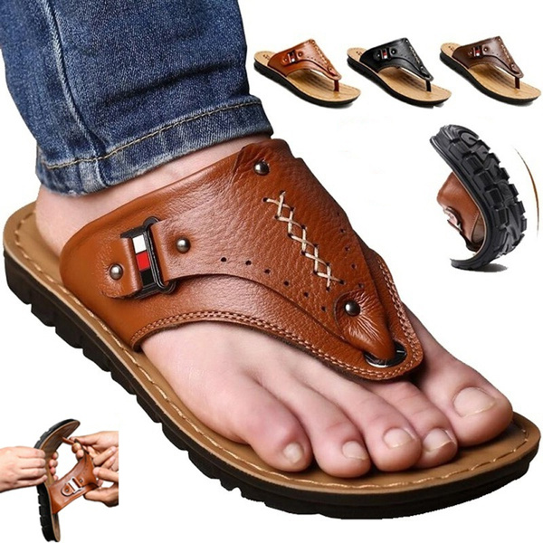 Spring Sandals Men Leather Shoes Flip Flops Sandals Fashion