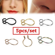 Steel, fakepiercing, Jewelry, fauxnosering