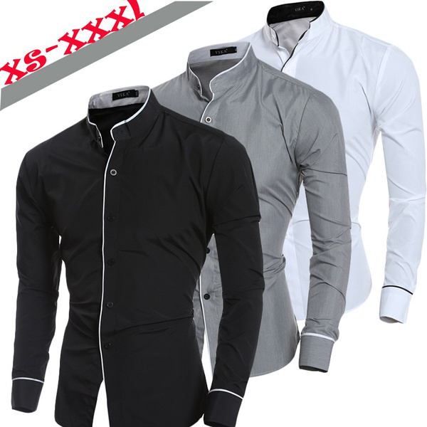 Men Casual Pin Men Long Sleeved Shirt 