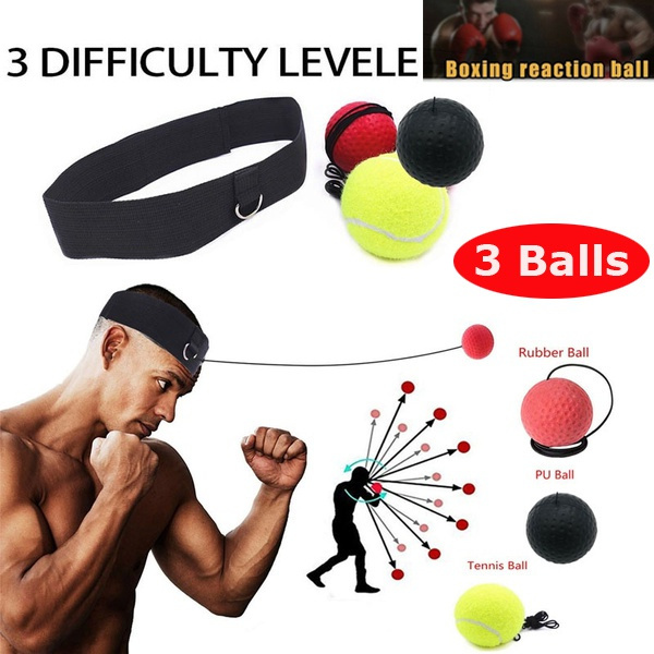 Muay Thai Hand Eye Training Ball Boxing Reflex Speed Ball with Headband 