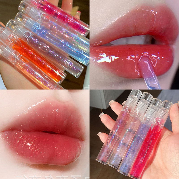 6 Colors Moisturizer Mirror Glitter Lip Gloss Hydrating Lips Tint Lasting  Shimmer Candy Lipstick Lip Plumper Lip