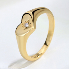 Heart, DIAMOND, wedding ring, gold