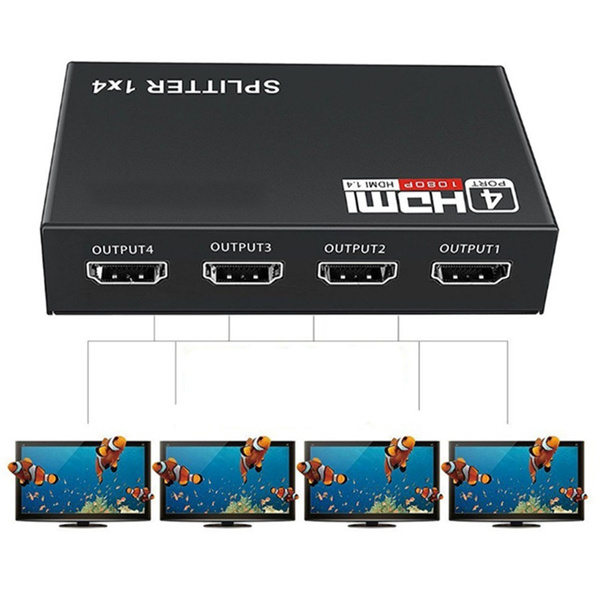 3D 1080P HDMI Splitter HDCP 1 in 4 out Power Signal Amplifier 1x4 Audio
