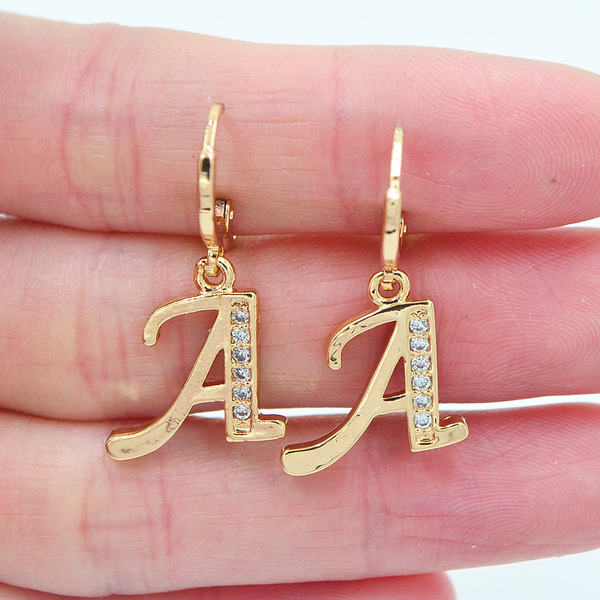 Dangle deals initial earrings