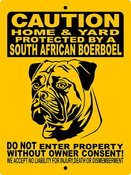Mentalsign South African Boerboel Dog Sign 8x12 Aluminum | Wish
