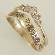 Fashion, wedding ring, gold, goldringset
