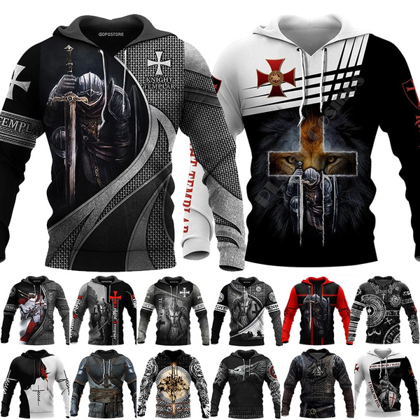 New Upgraded Men's 3D Print Medieval Templar Knight/Viking/Jesus Christ