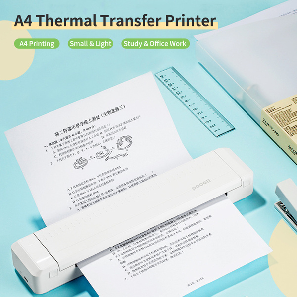 Direct Thermal Transfer Printer Mobile Document Printer Portable Photo BT  Wireless A4 Paper Printer for Office