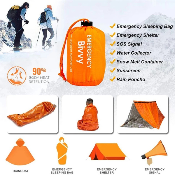 Emergency Survival Sleeping Bag Cover Bivvy Bivi Bag Waterproof Outdoor Camping 