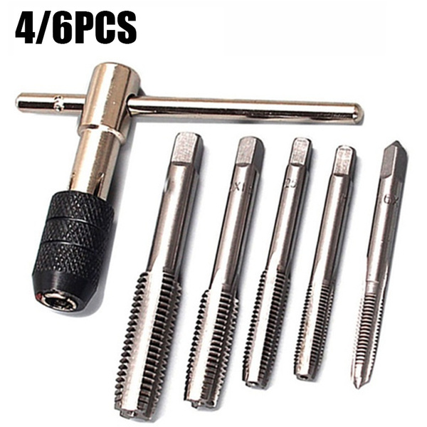 6/4PCS Tap and die set hardware tool hand tap wrench and die cutter