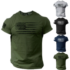 USA Distressed Flag Men T Shirt Patriotic American Tee