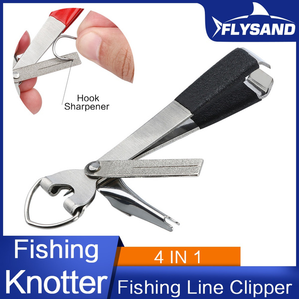 4 in 1 Fast Tie Nail Knotter Line Cutter Clipper Nipper Hook Sharpener  Fishing Tackle High Quality Fishing Quick Knot Tool FLYSAND Fishing  Accessories 1PC/2Pcs