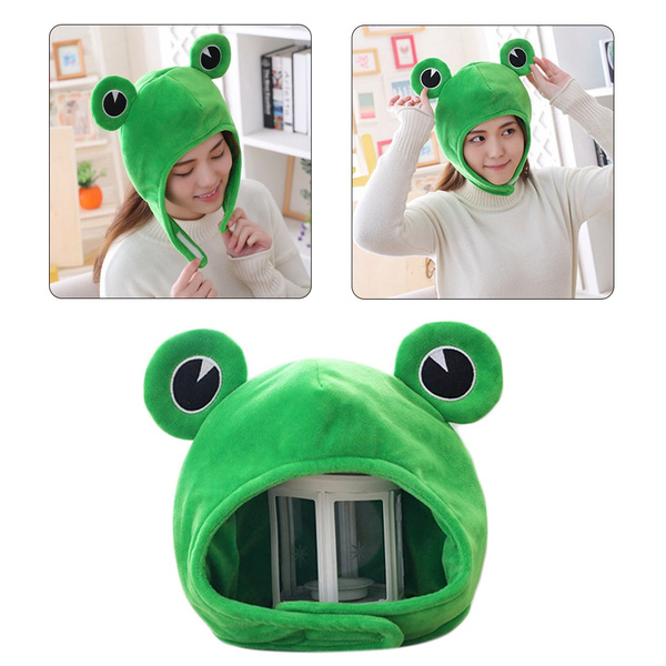 Novelty Funny Big Frog Eyes Cute Cartoon Plush Hat Toy Green Full ...