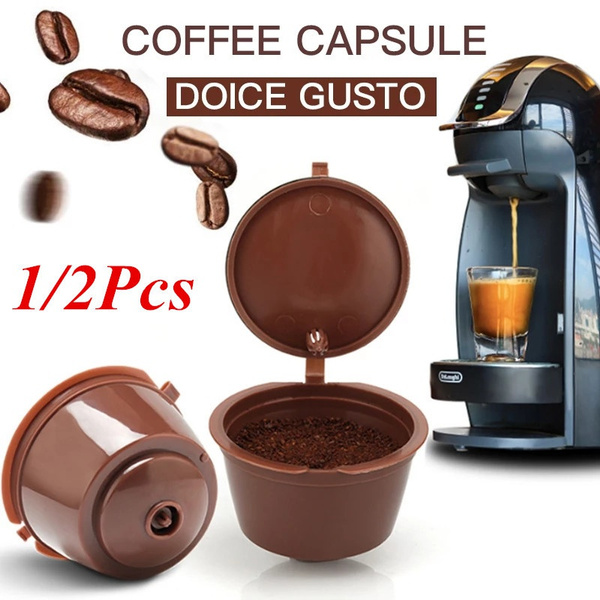 2Pcs Reusable Coffee Capsule Cup Filter 