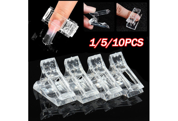 Nail Tips Clip for Quick Building Polygel Nail Forms Nail Clips for Polygel Finger Nail Extension UV LED Builder Clamps Manicure Nail Art Tool (10pcs)