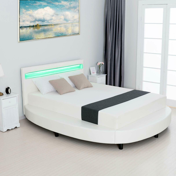 Round Queen Size Led Bed Frame 8 Colors, Round Queen Size Bed Frame