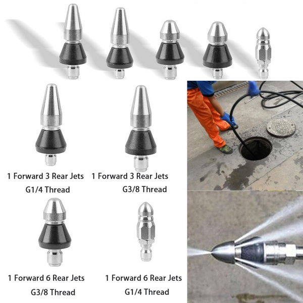 G1/4 Sewer Pipe Unclogger Cleaning Nozzle Pressure Sewer Jetter Nozzle
