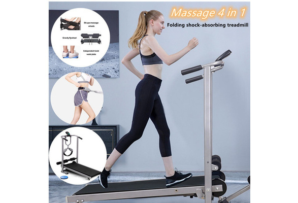 supine massage four-in-one treadmill Folding shock-absorbing running twisting 