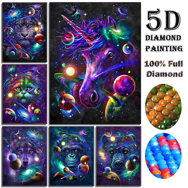 5D Diamond Painting kit Embroidery Tiger Unicorn Rhinestone for Kid Children 