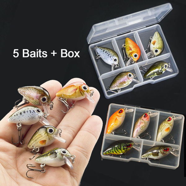 5pcs Fishing Lures Set 1.1in 0.06oz Crankbaits Cute Set Micro Hard Bait  Ultralight Fishing Pesca Artificial Baits Mini Searchng Lure for Bass  Crappie