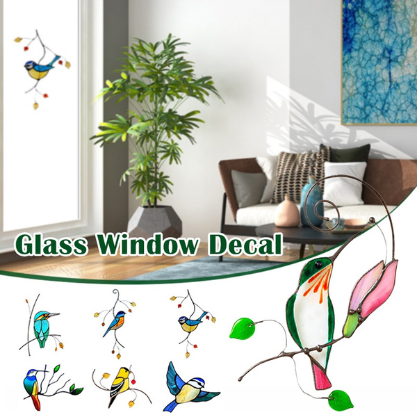 Cartoon Birds Glass Window Decals Birds Wall Stickers Wall Decor for