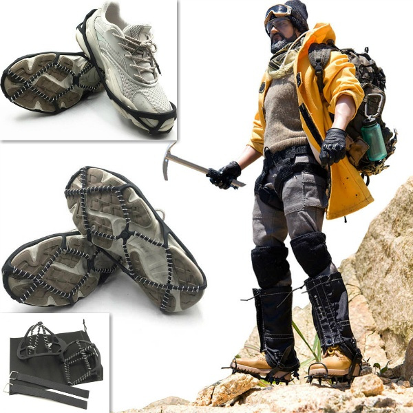 1Pair Outdoor Sports Shoe Cover Anti-skid Crampons Ice Grip Walk Traction Cleats 