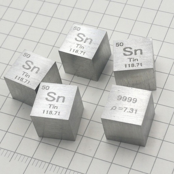 10mm Tin Sn Cubic Periodic Table Cube 99.99% Pure Tin Cubic Metal Gift ...