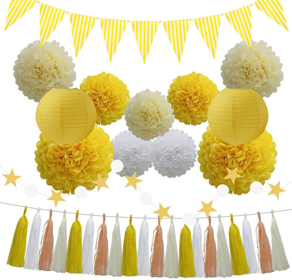 Party Pom Poms - Yellow