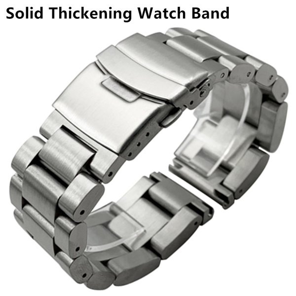 Acheter 18mm 20mm 22mm 24mm 26mm Argent Noir Bracelets De Montre Acier  Inoxydable Avec Sécurité Boucle Pliante Accessoires De Bracelet De Montre  Bandes De Remplacement Mat De 16,25 € Du Xiethuan 