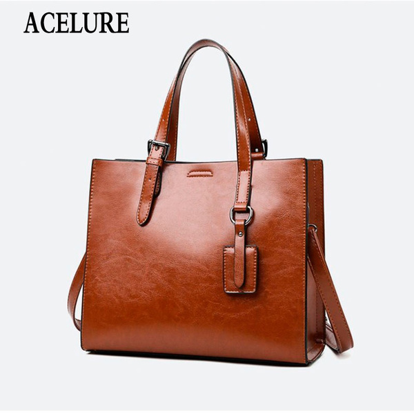 Solid Pu Leather Handbags Large Women Bag Casual Female Shoulder