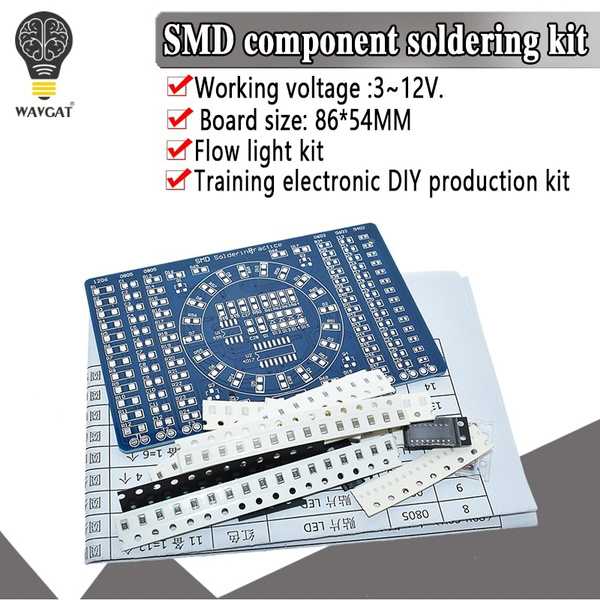 SMD Component Soldering Practice Board NE555 CD4017 Rotating Flashing LED  SMT LQFP44 Diy Electronic Circuit Training DIY Kit